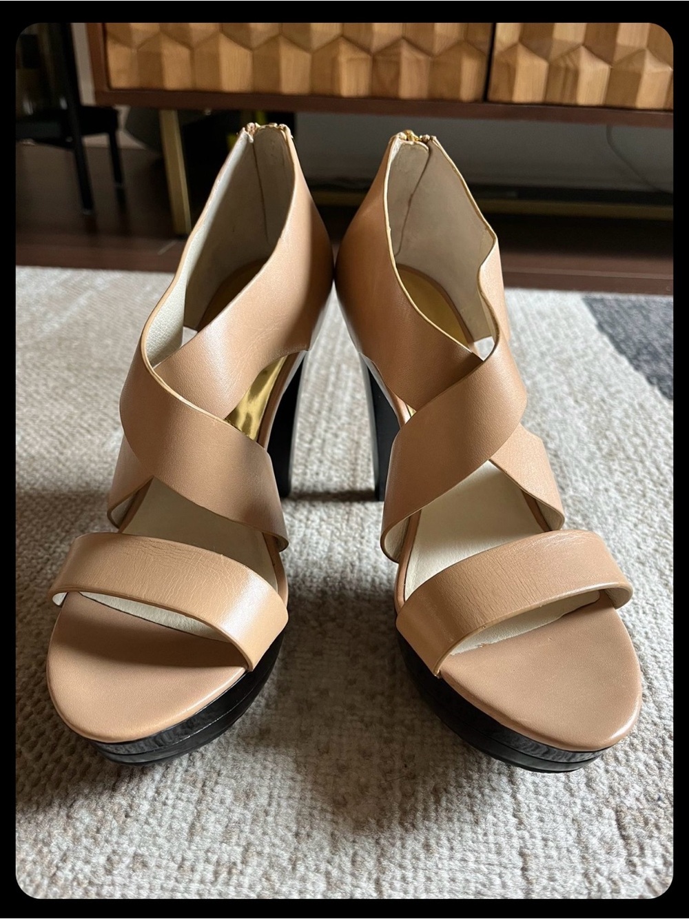 Michael Kors Nude Strappy High Heel Sandals- Size 8 - Picture 2 of 6